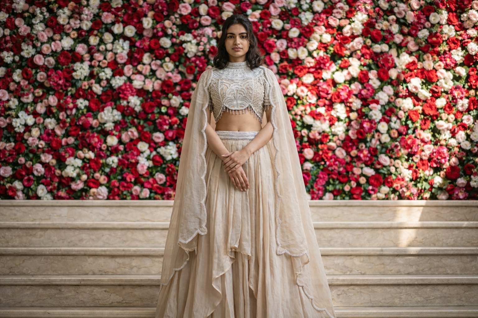 Gulzar Pearl Cascade Set